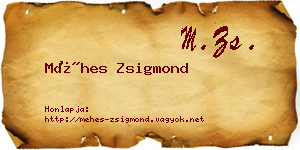 Méhes Zsigmond névjegykártya